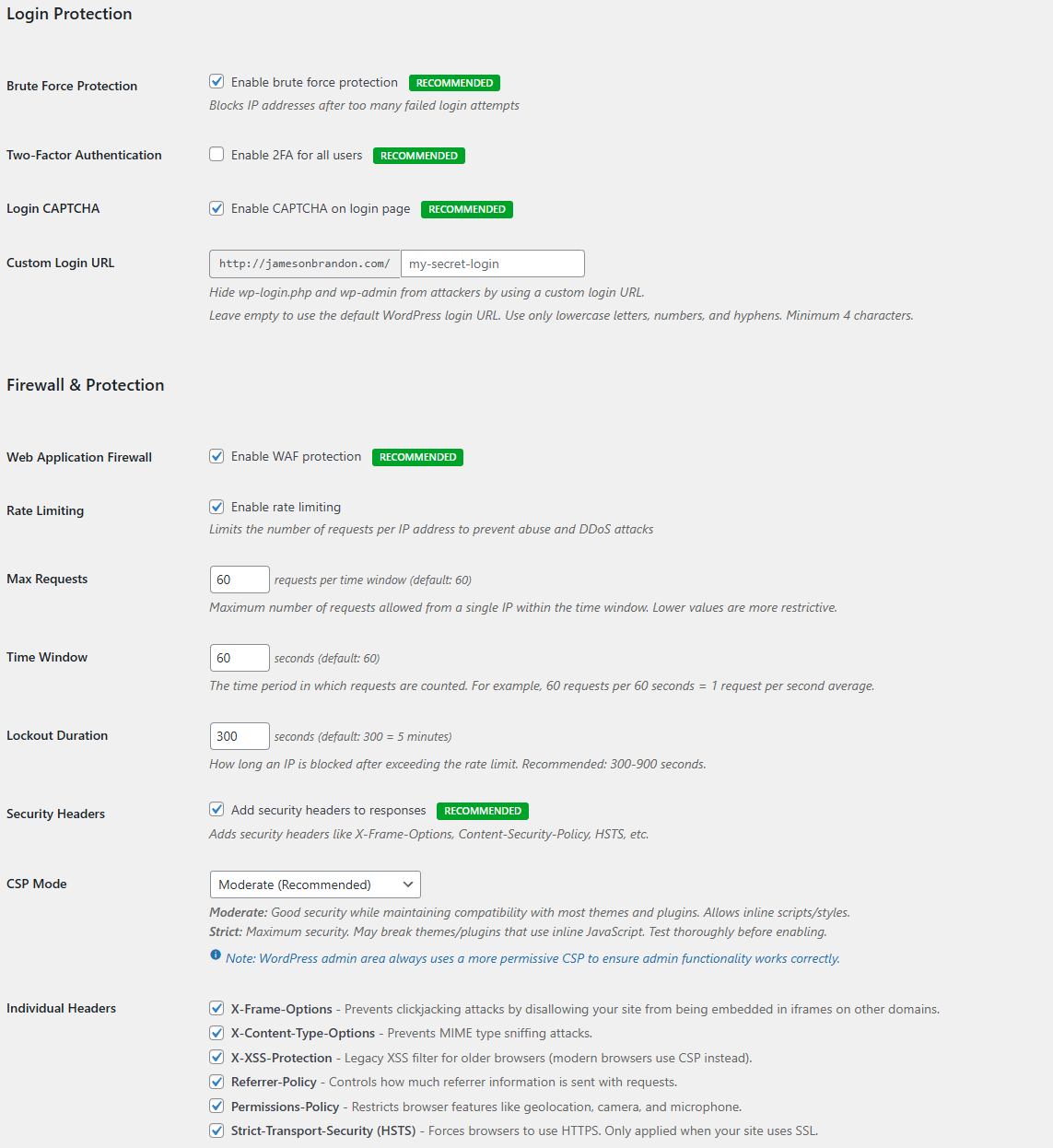 GuardPress Pro Settings
