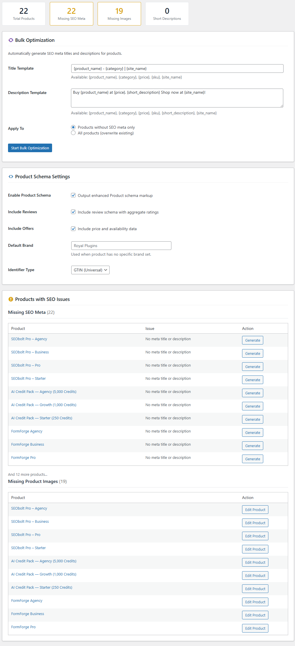 SEObolt Pro WooCommerce SEO with automatic Product schema and category optimization