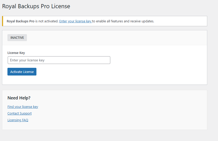 SiteVault Pro License Activation