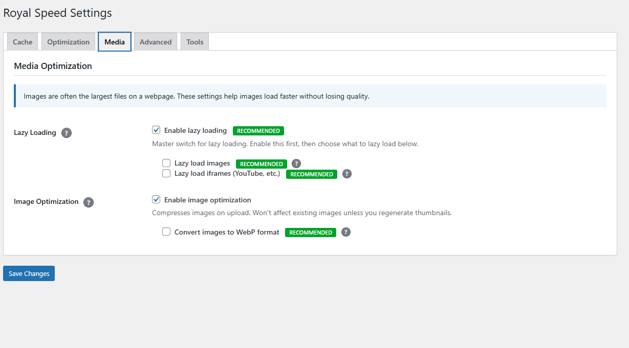 ForgeCache Media Settings