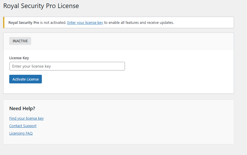 GuardPress Pro License Activation