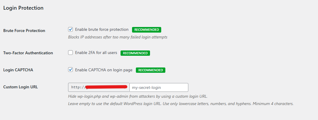 Royal Security Pro Custom Login URL Setting
